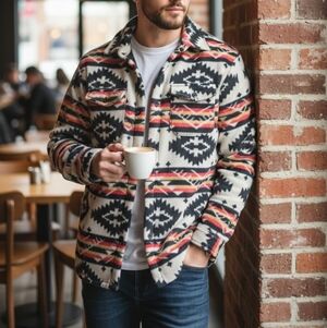 Deluxe Men Tribal Print Jacket